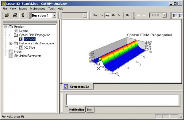 BPM - Figure 15 Optical Field Propagation—XZ Slice