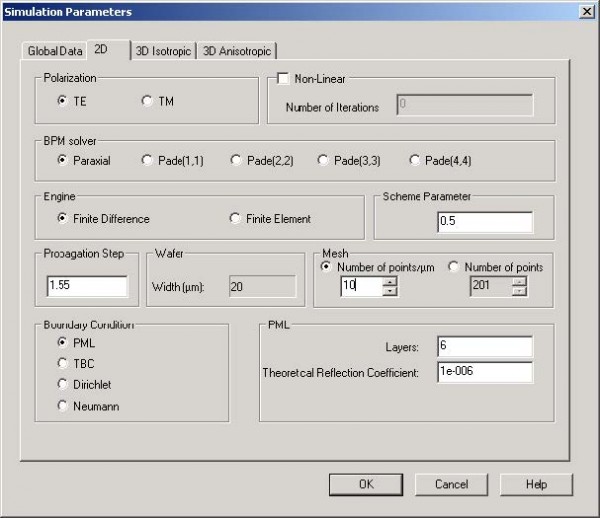 BPM - Figure 11 Simulation Parameters dialog box—Number of points/μm