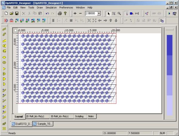 FDTD - Figure 88 PBG structure in layout window