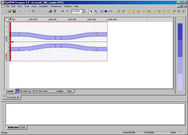 Optical BPM - OptiBPM _Designer GUI main parts