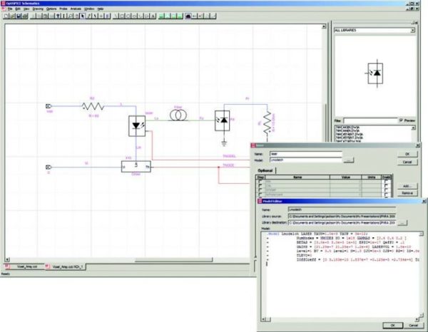 a schematic editor in optical system design software